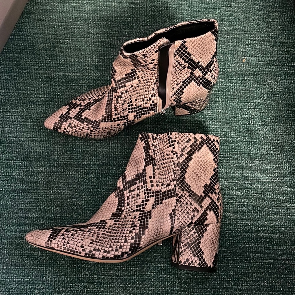 Marc Fisher snakeskin booties